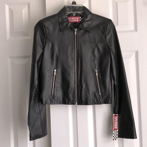 Wilsons Leather Jackets & Blazers - Motorcycle Jacket Wilsons Leather Adjustable Back